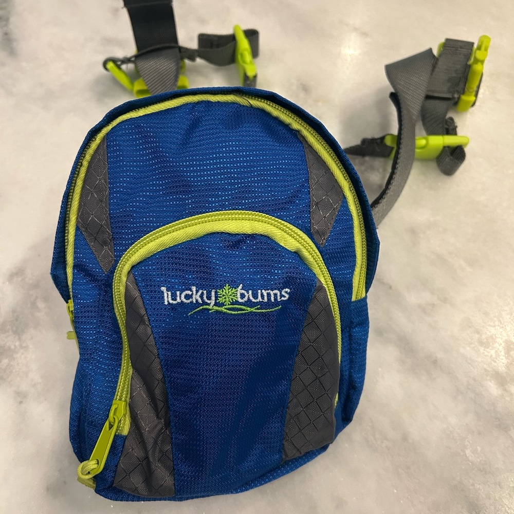 Lucky Bums ski harness trainer aid Blue and Gray Kids Backpack